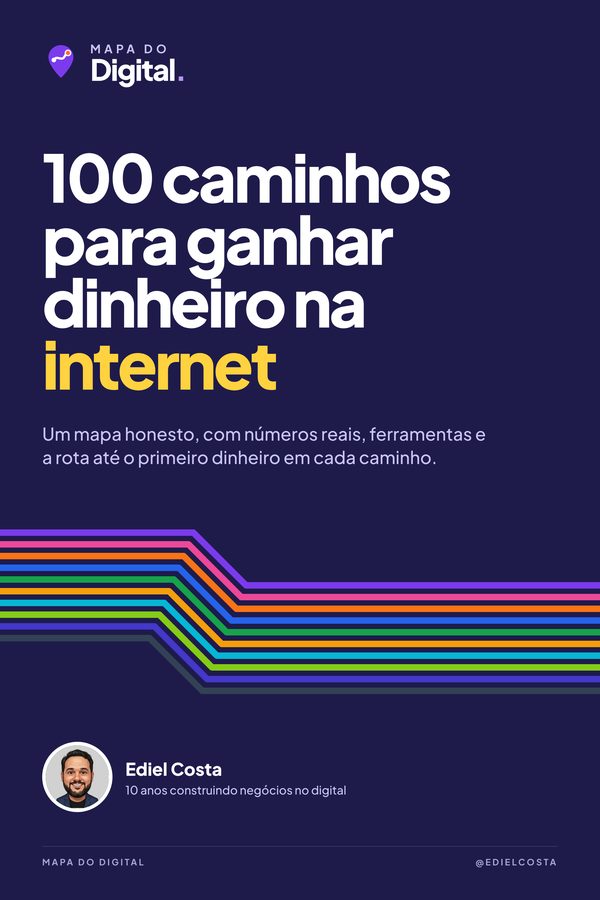 Capa do ebook Mapa do Digital aberta no tablet